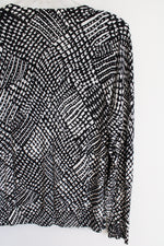 Talbots Black & Off-White Knit Cardigan | L