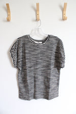 NEW LOFT Black & White Striped Textured Top | XXS Petite