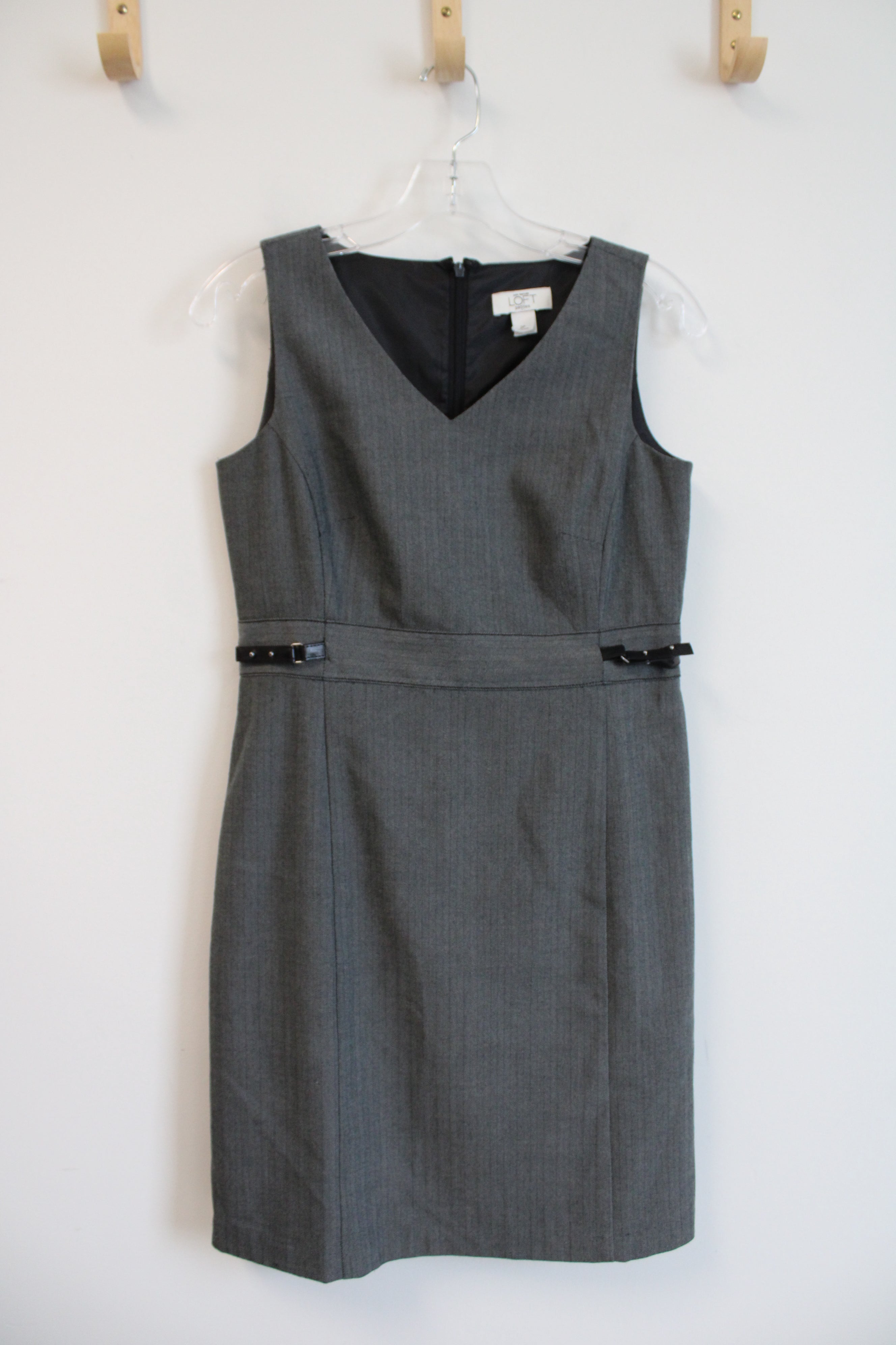 Ann Taylor LOFT Gray Sleeveless Sheath Dress | 2 Petite