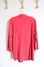 Susan Graver Pink Wrap Long Sleeved Top | L