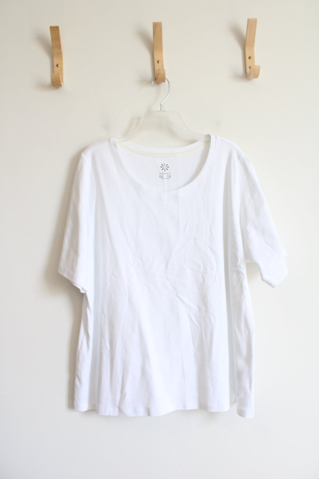 Isaac Mizrahi Live Solid White Tee | 2X