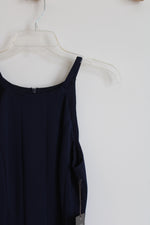 NEW Vince Camuto Lined Navy Blue Fit & Flare Dress With Pockets | M