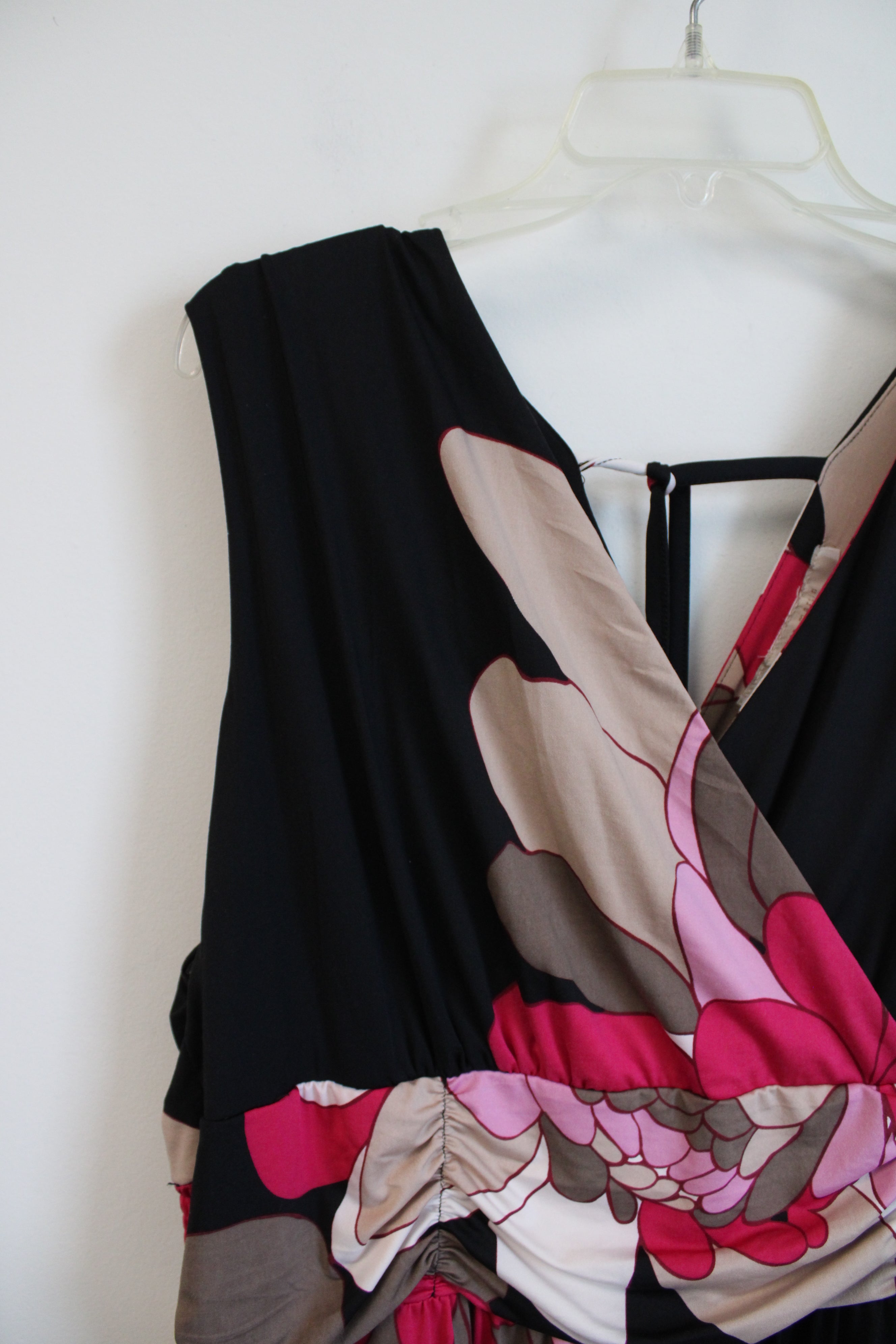 NEW Jonathan Martin Black Pink & Tan Floral Maxi Dress | 3X