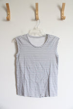 LOFT Black & White Striped Cap Sleeve Top | XXS Petite