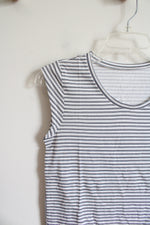 LOFT Black & White Striped Cap Sleeve Top | XXS Petite