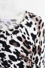 Susan Graver Cheetah Print Beaded Knit Cardigan | L