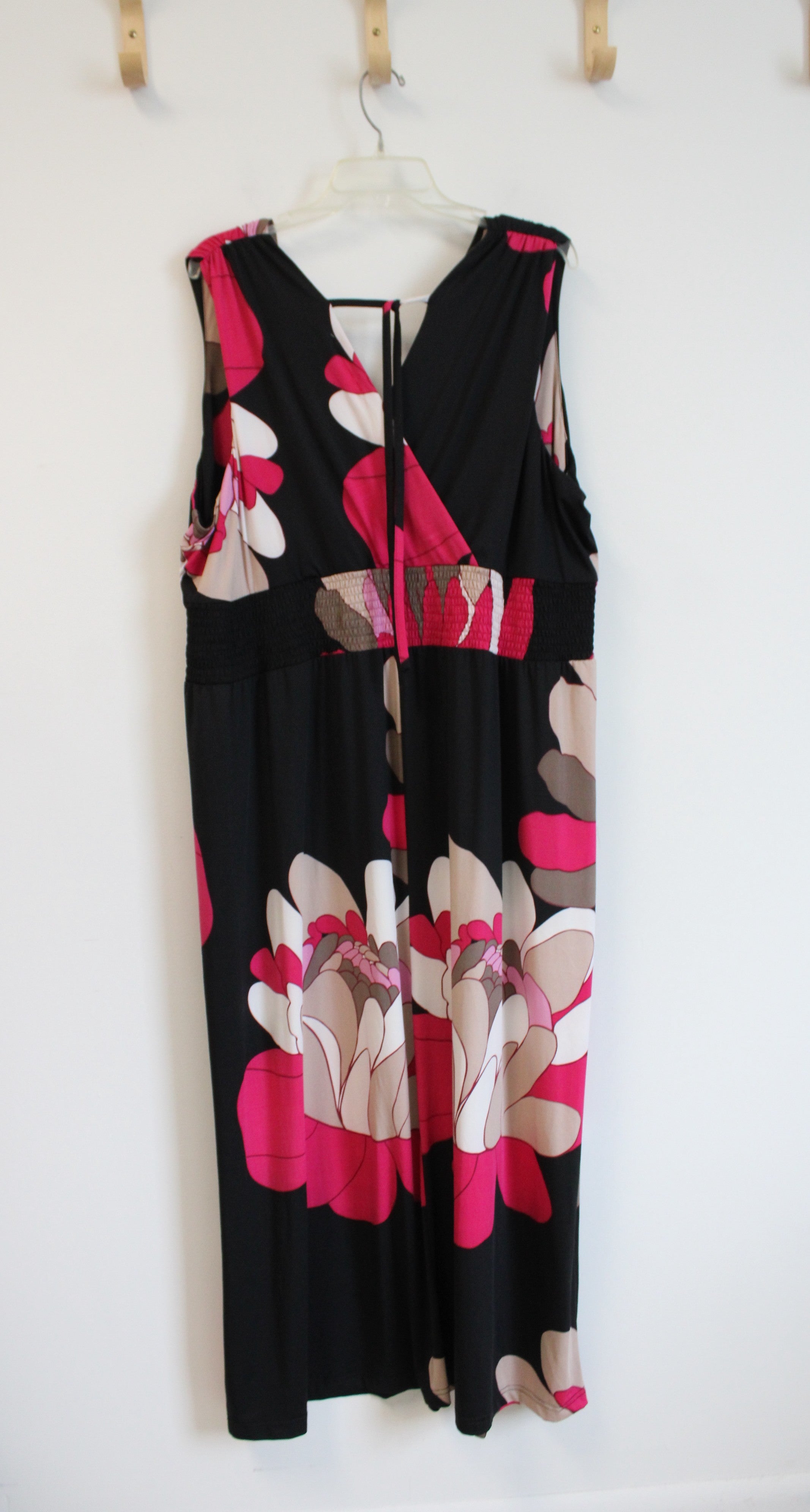 NEW Jonathan Martin Black Pink & Tan Floral Maxi Dress | 3X