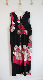 NEW Jonathan Martin Black Pink & Tan Floral Maxi Dress | 3X