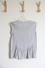 LOFT Black & White Striped Cap Sleeve Top | XXS Petite