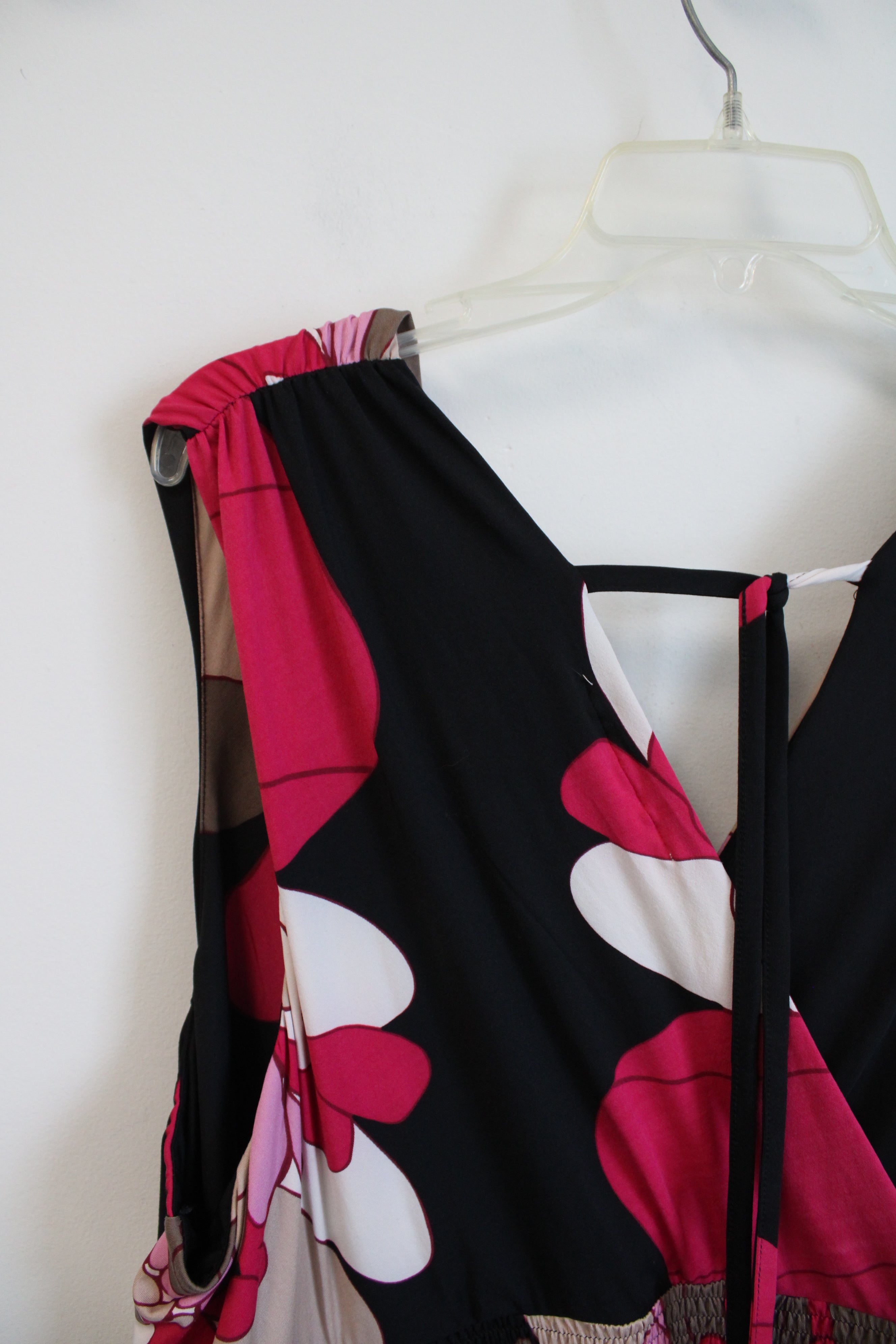 NEW Jonathan Martin Black Pink & Tan Floral Maxi Dress | 3X