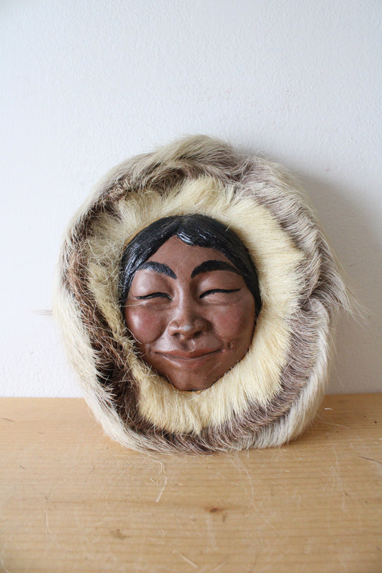 Temple Original Handmade & Hand Painted Alaskan Fur Woman Wall Hanging