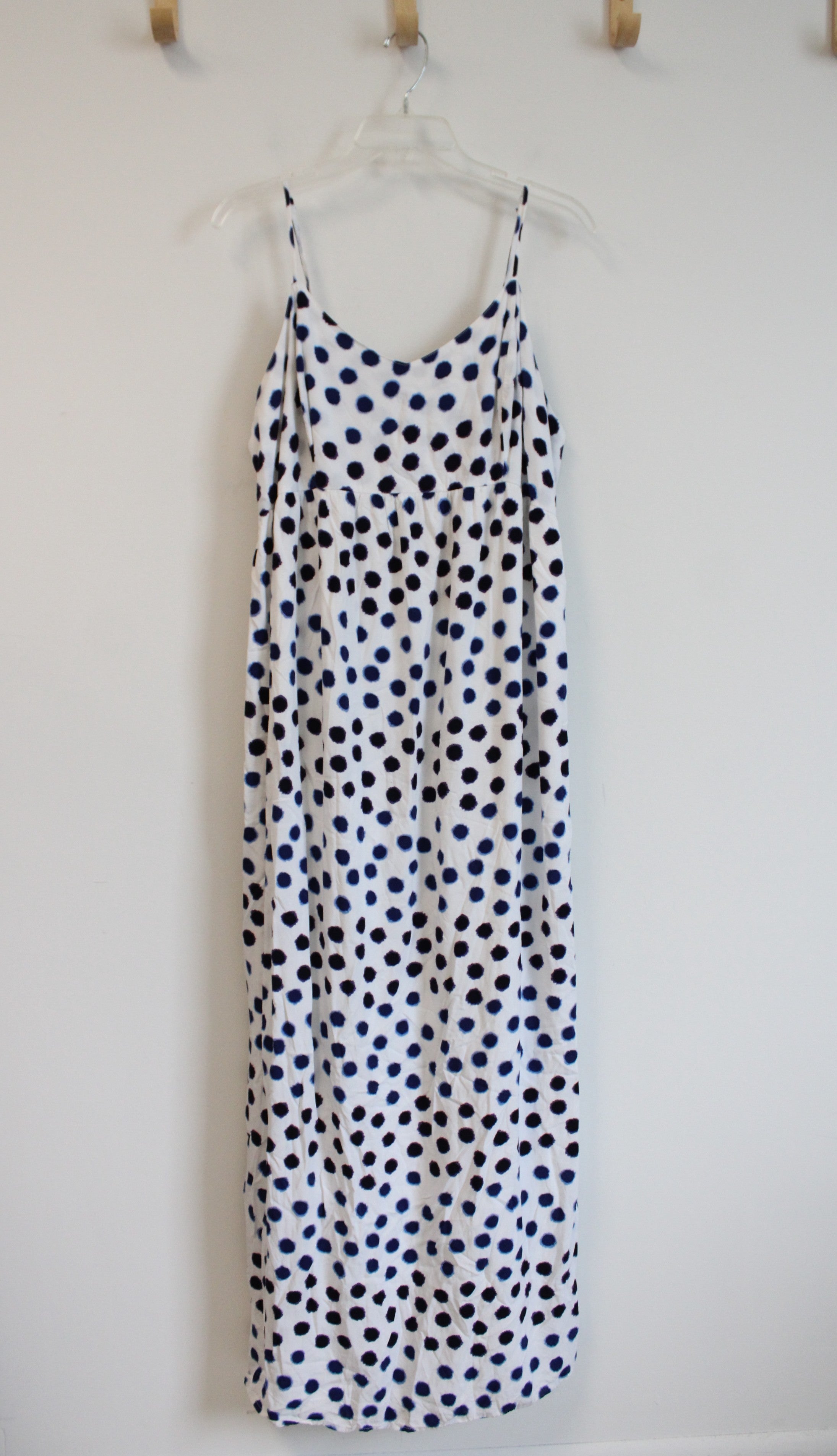 NEW Old Navy Maternity White Blue & Purple Dotted Maxi Dress | L
