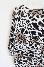 Susan Graver Cheetah Print Beaded Knit Cardigan | L