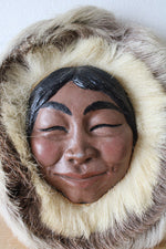 Temple Original Handmade & Hand Painted Alaskan Fur Woman Wall Hanging