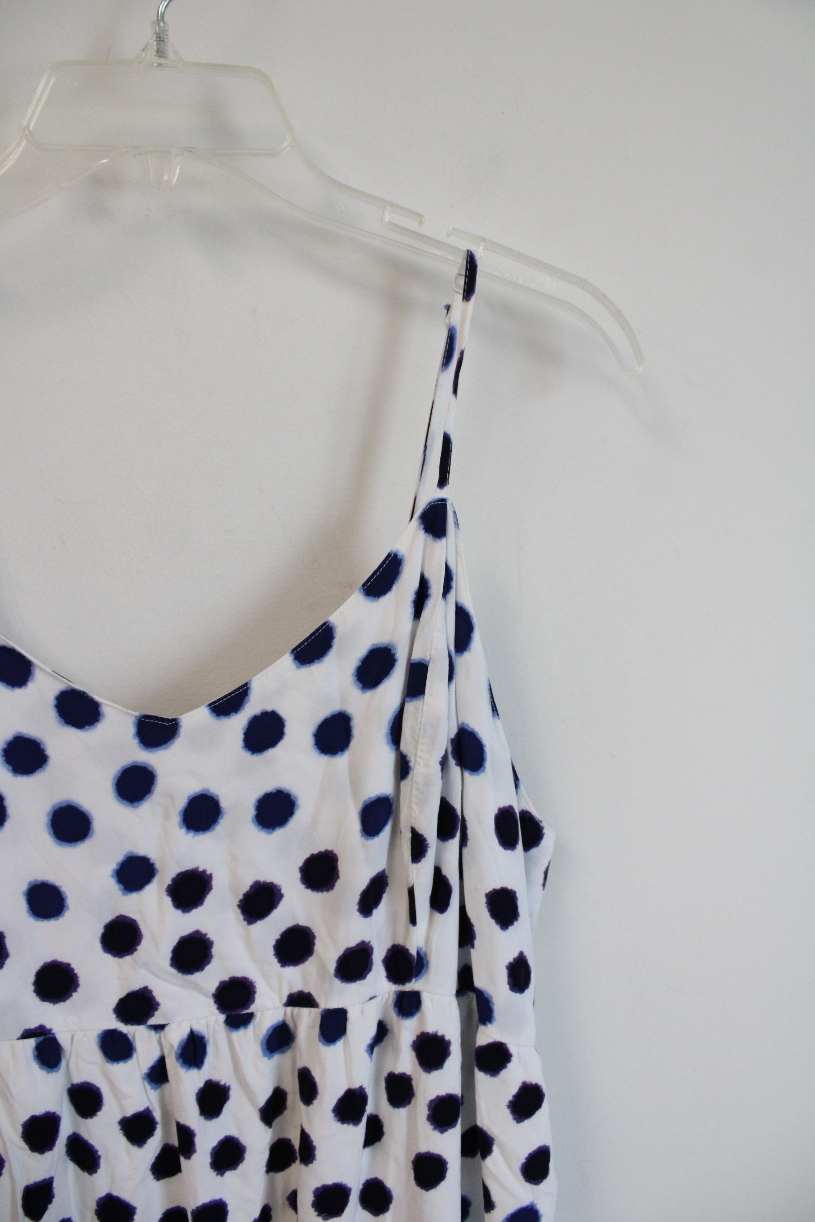 NEW Old Navy Maternity White Blue & Purple Dotted Maxi Dress | L