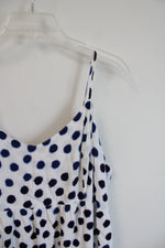 NEW Old Navy Maternity White Blue & Purple Dotted Maxi Dress | L