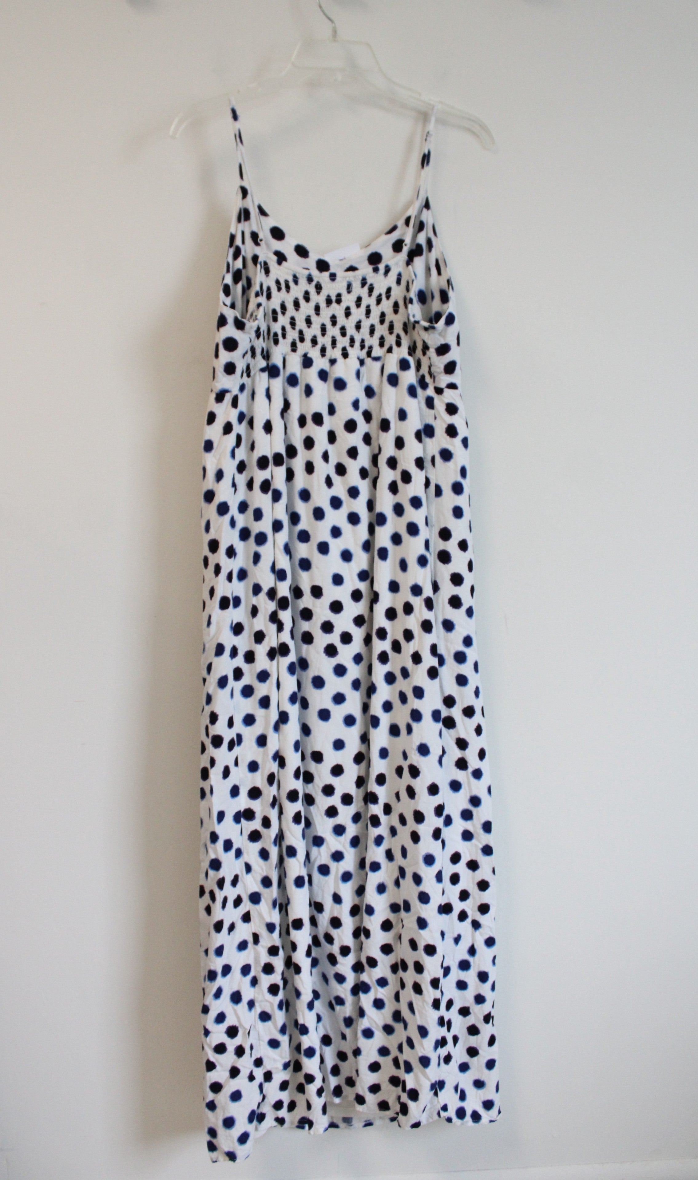NEW Old Navy Maternity White Blue & Purple Dotted Maxi Dress | L