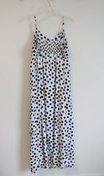 NEW Old Navy Maternity White Blue & Purple Dotted Maxi Dress | L