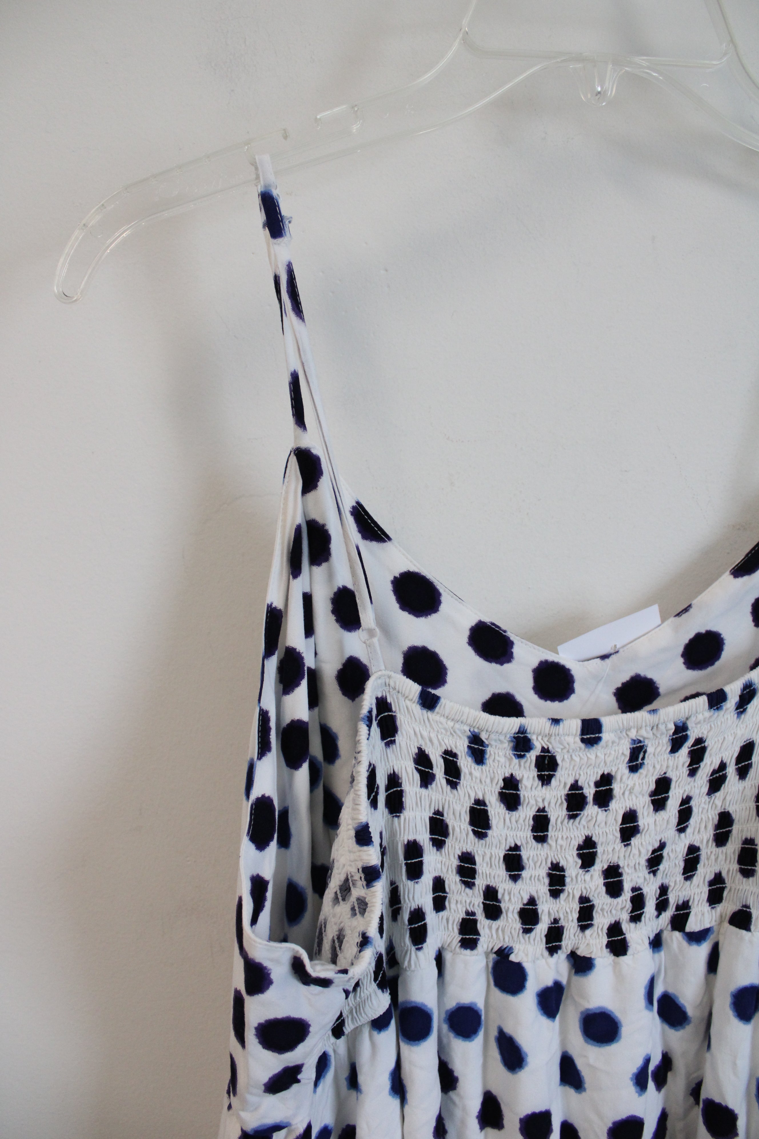 NEW Old Navy Maternity White Blue & Purple Dotted Maxi Dress | L