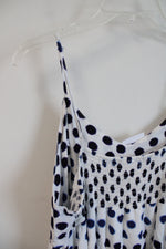 NEW Old Navy Maternity White Blue & Purple Dotted Maxi Dress | L