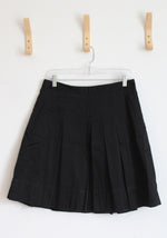 Ann Taylor Black Pleated Midi Skirt | 8