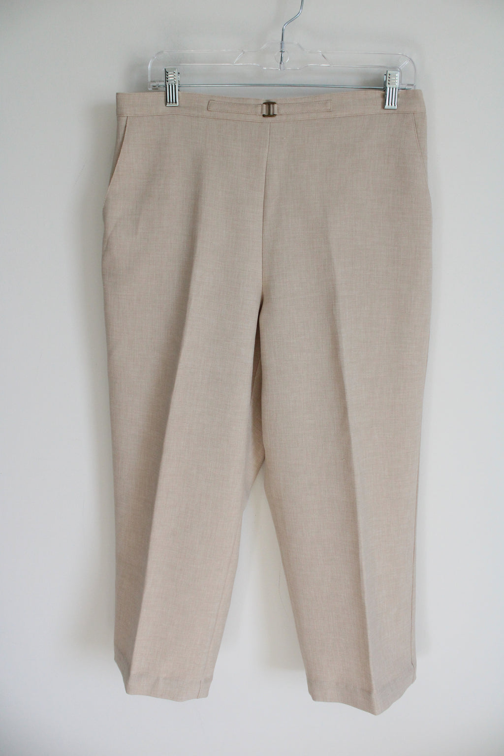 Alfred Dunner Beige Trouser Ankle Pant | 14 Petite