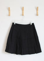 Ann Taylor Black Pleated Midi Skirt | 8