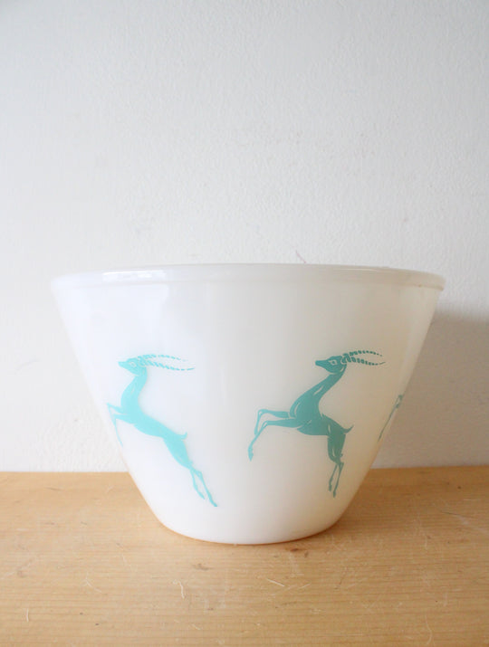 Vintage Fire-King Ware Aqua Gazelle Bowl