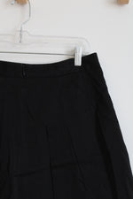 Ann Taylor Black Pleated Midi Skirt | 8