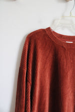 NEW A New Day Burnt Orange Ribbed Long Sleeved Top | XL