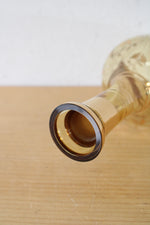 Vintage Yellow Gold Bird & Leaf Patterned Decanter