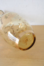 Vintage Yellow Gold Bird & Leaf Patterned Decanter