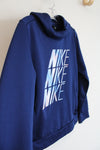 Nike Blue Logo Hoodie | Youth M