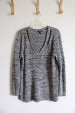 Torrid Black & Gray V-Neck Sweater | 1 (XL)
