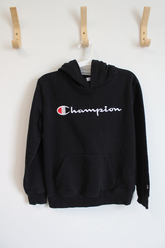 Champion Black Logo Hoodie | Youth M (10/12)