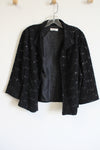 Dressbarn Black Sequined Light Jacket | XL