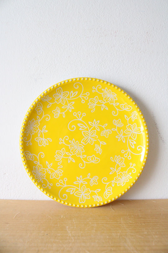 Temptations By Tara Floral Lace Yellow 8" Plate