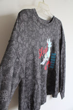 NEW Rockin' Around Gray Patterned Sleigh All Day Shirt | XL