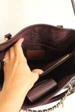 Coach Small Margot Embossed Signature Patent Leather Carryall Purse