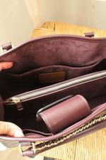 Coach Small Margot Embossed Signature Patent Leather Carryall Purse