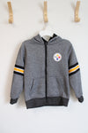 NFL Team Apparel Pittsburgh Steelers Gray Full Zip Jacket | Youth S (8)