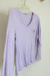 Gap Rayon Lavender V-Neck Long Sleeved Shirt | XS