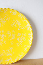Temptations By Tara Floral Lace Yellow 10.5" Dinner Plate