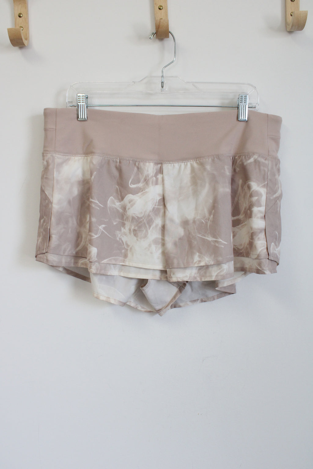 Calia Nude Pink Tie Dye Patterned Athletic Shorts | L