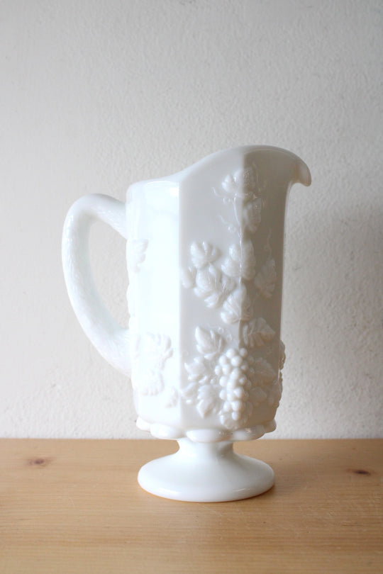 Westmoreland Grape Patterned White Pitcher