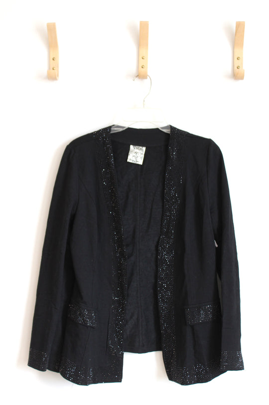 NEW Vocal USA Black Cardigan with Sequin Details | M