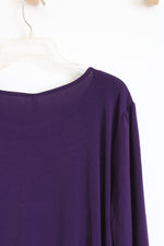 NEW NY Collection Purple Crepe Mesh Inset Blouse | 3XL