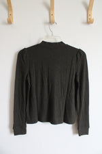 NEW LOFT Olive Green Ribbed Button Down Cardigan | XXS Petite