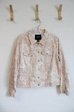 Nine West Pink Brown & White Animal Print Jacket | XL