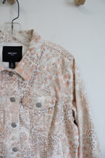 Nine West Pink Brown & White Animal Print Jacket | XL